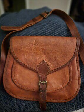 Florence brown leather crossbody bag